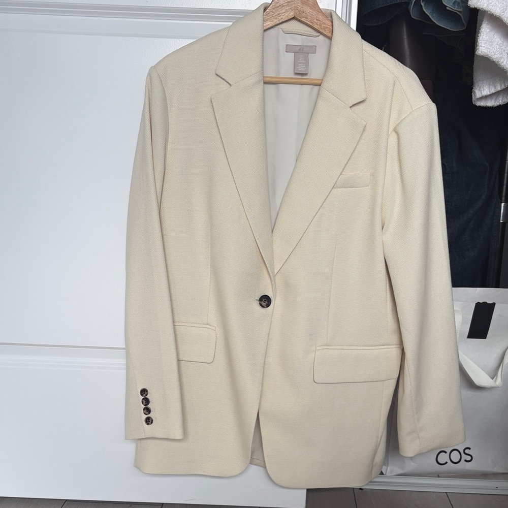 H&M Cream Single-Button Blazer
